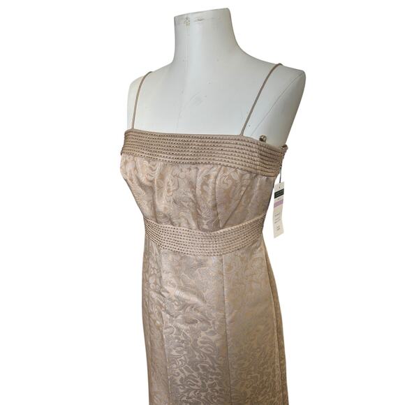 Vintage Y2K Cachet Women's Full Length Formal Champagne Brocade Beaded sz 6 NWT - Picture 15 of 15